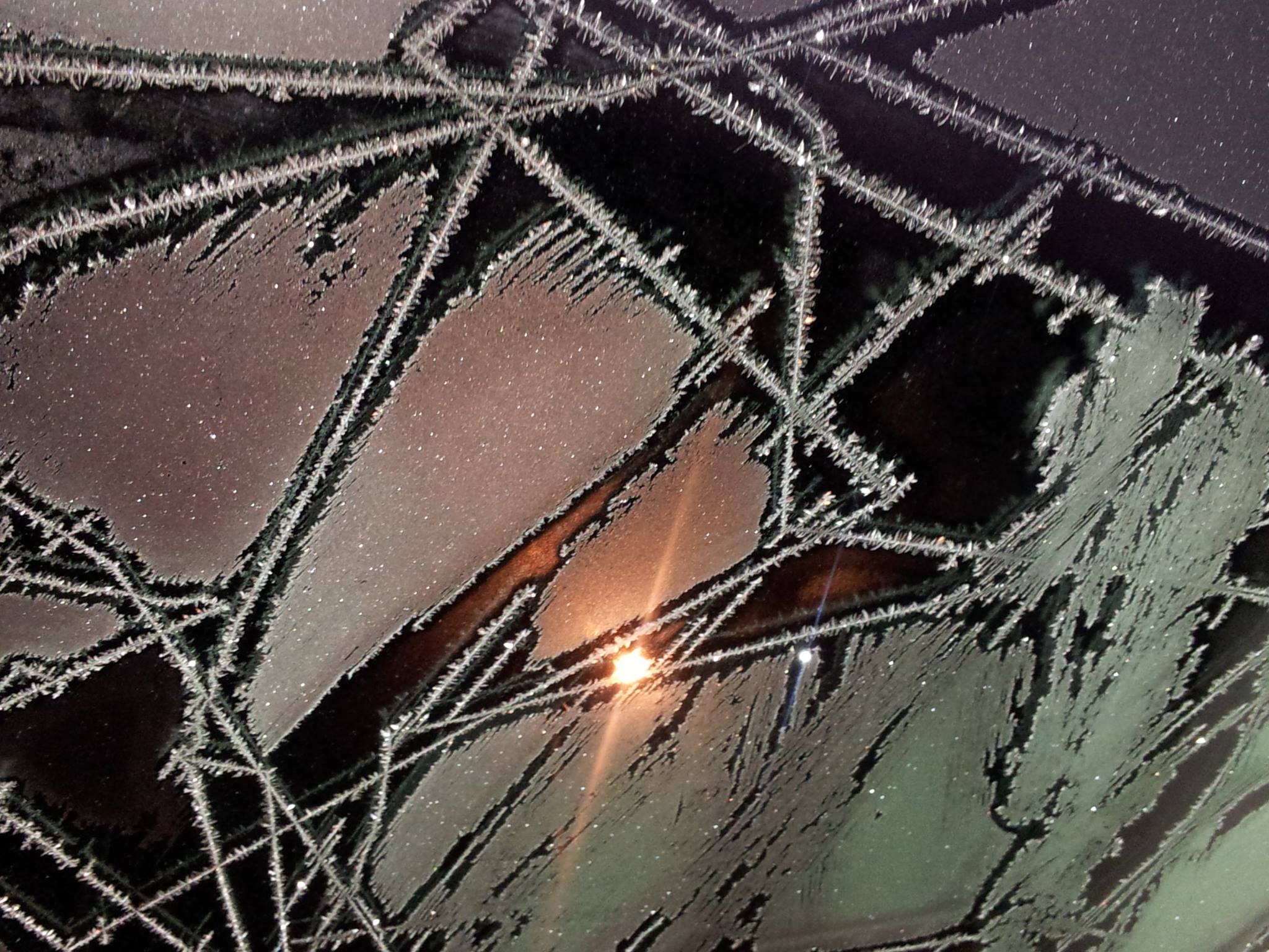 Sunshine reflecting on a frosted surface